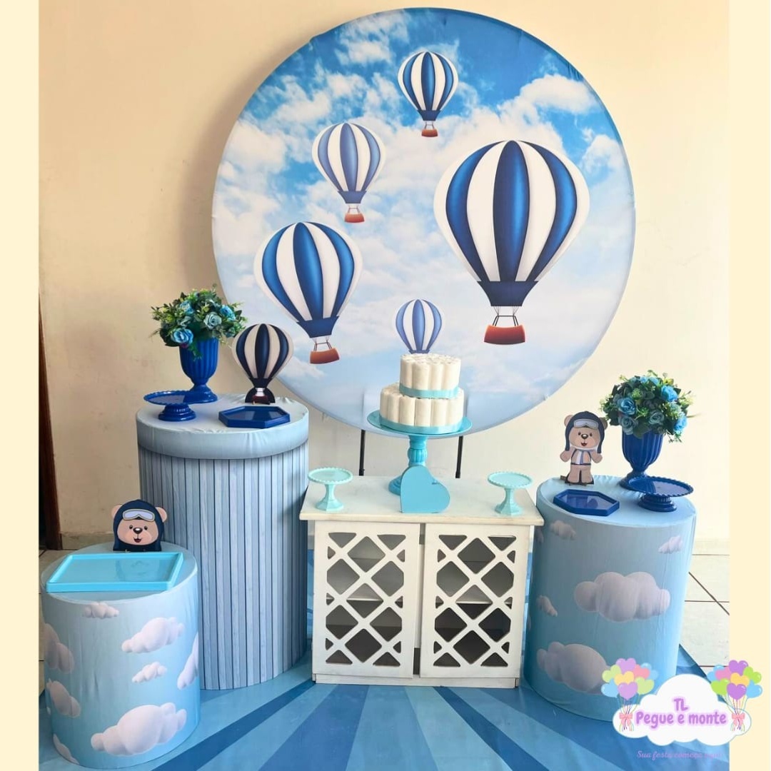 C-Kit Ouro Balão Azul  - Tl pegue e monte 