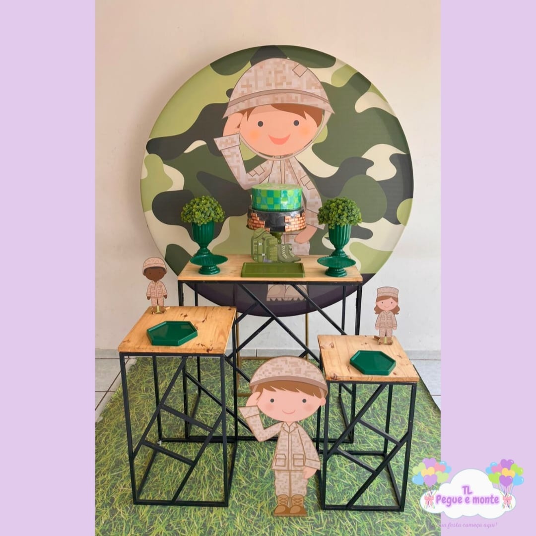 D-Kit Prata Mesa Exercito - Tl pegue e monte 
