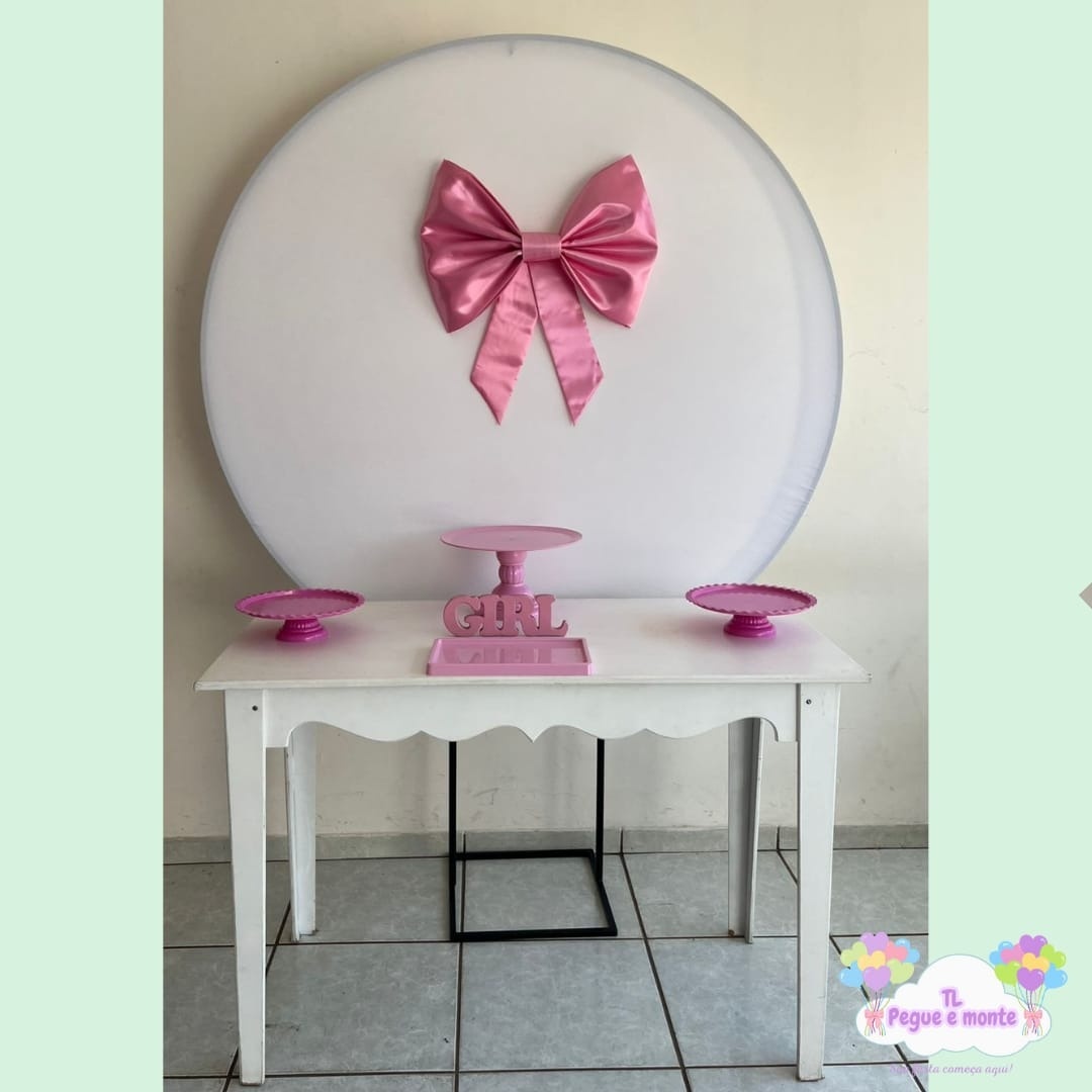 E-Kit Basico Laço Rosa Infantil - Tl pegue e monte 