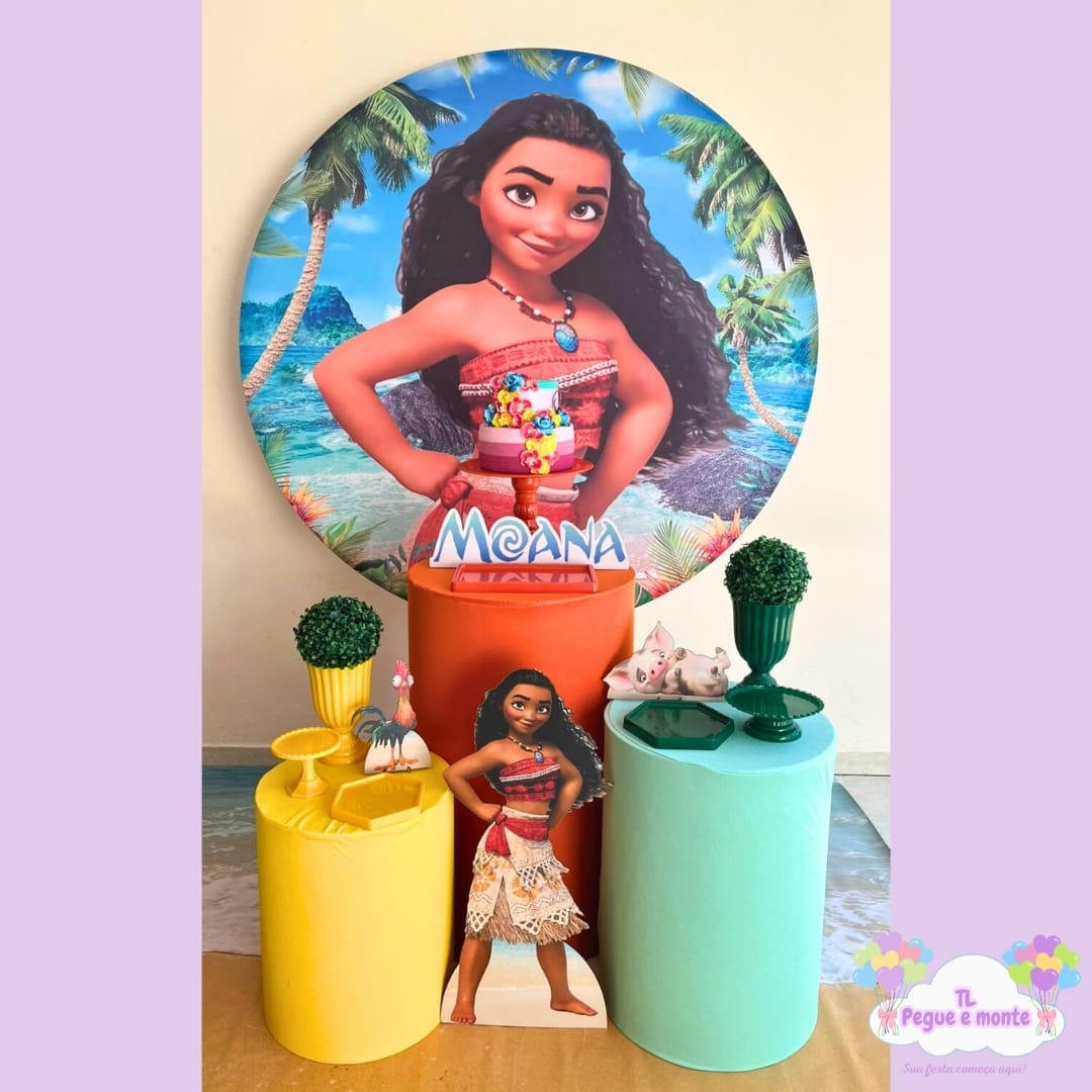 D-Kit Prata Cilindro Moana  - Tl pegue e monte 