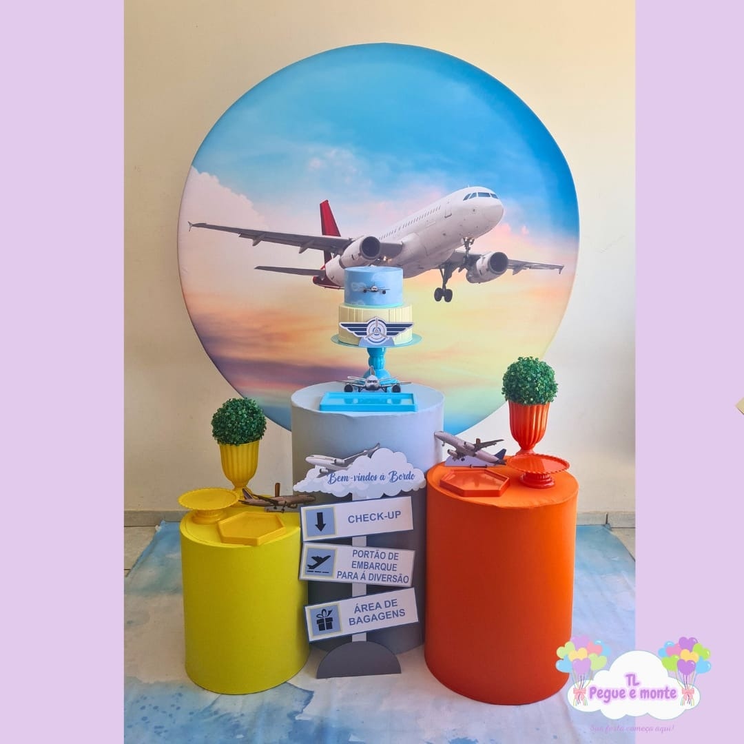 D-Kit Prata Cilindro Avião Realista  - Tl pegue e monte 