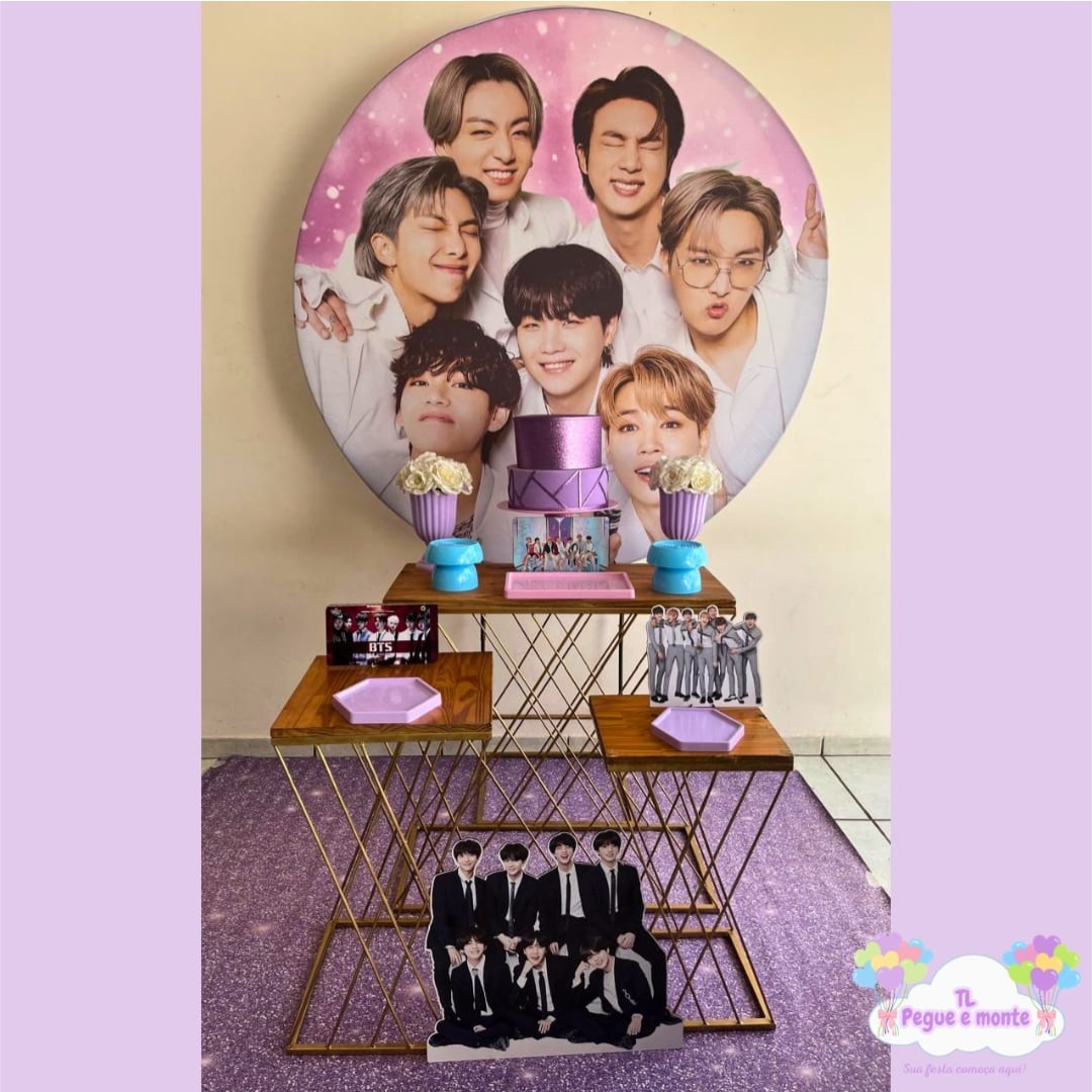 D-Kit Prata Mesa Bts Rosa - Tl pegue e monte 