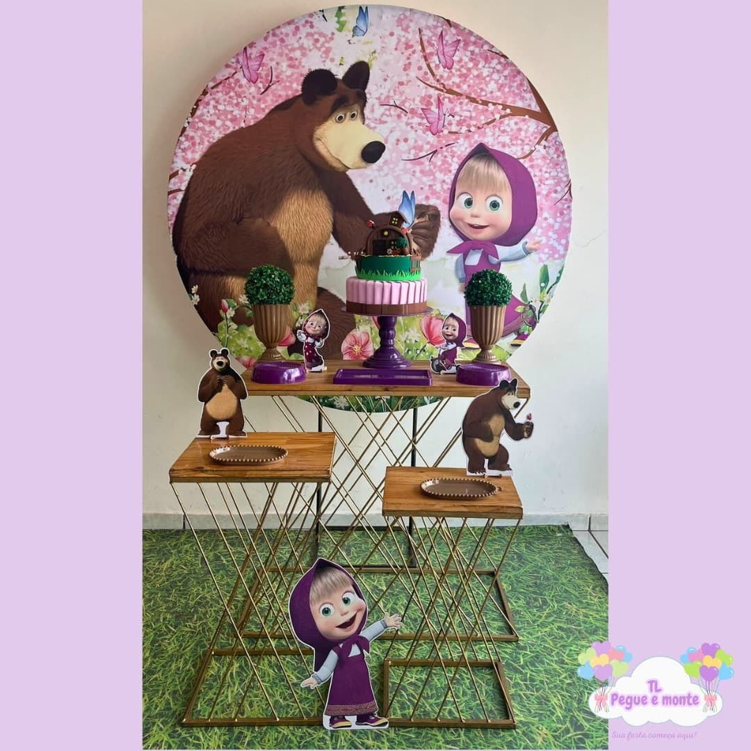 D-Kit Prata Mesa Masha E O Urso - Tl pegue e monte 