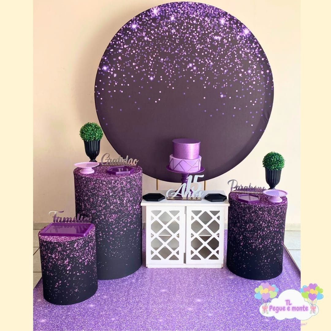 C-Kit Ouro Preto Com Glitter Roxo   - Tl pegue e monte 