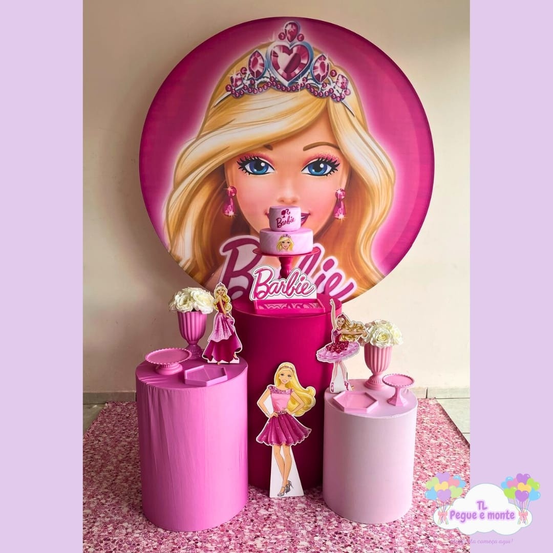 D-Kit Prata Cilindro Barbie Loira  - Tl pegue e monte 