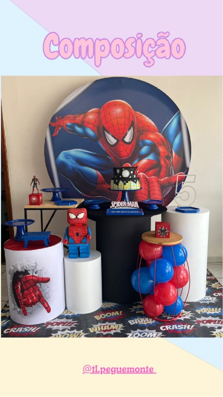A- Composição Homem Aranha Azul - Tl pegue e monte 