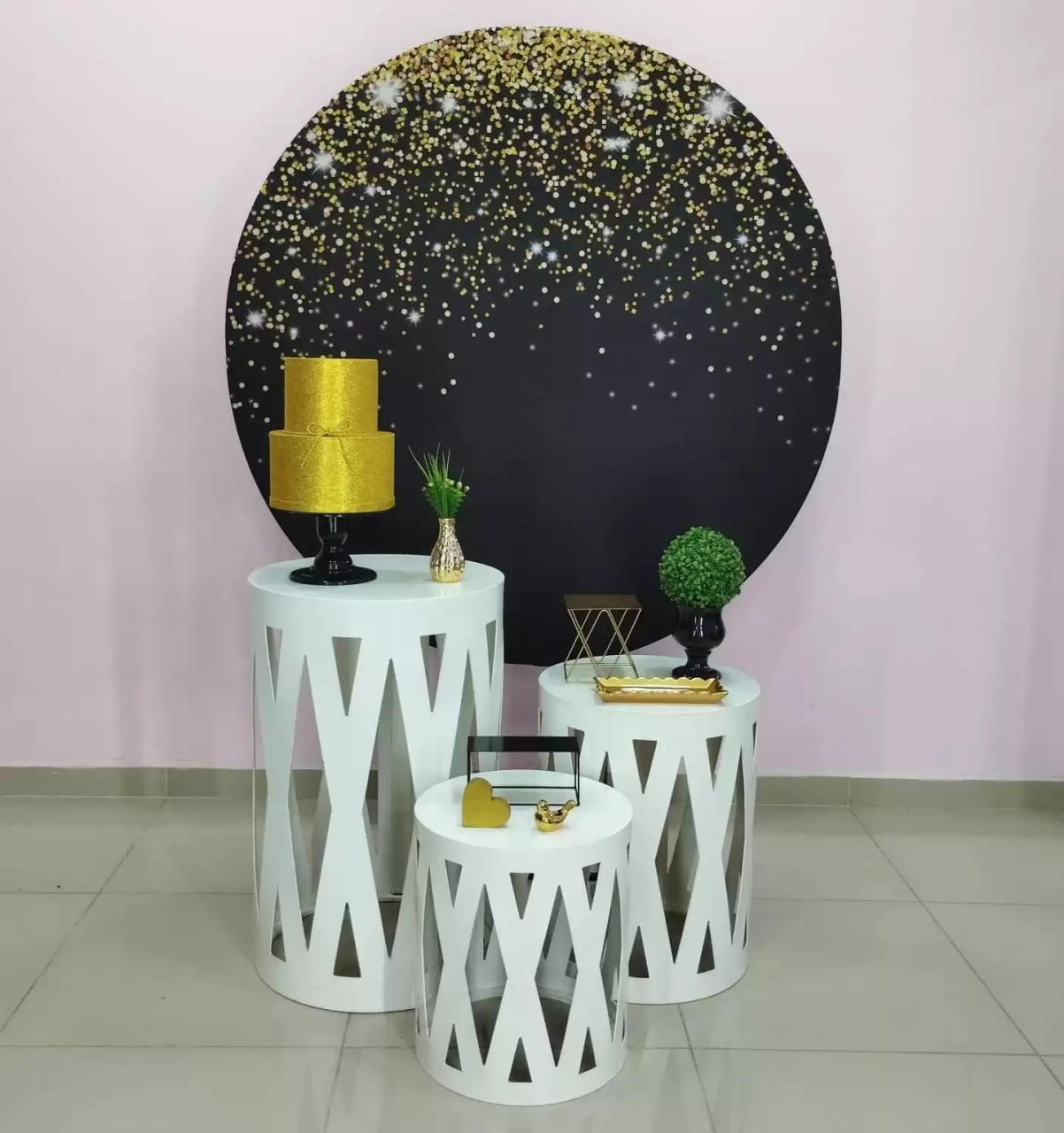 Kit Adulto Preto Com Glitter Dourado Numero 10 - pampegueemonte