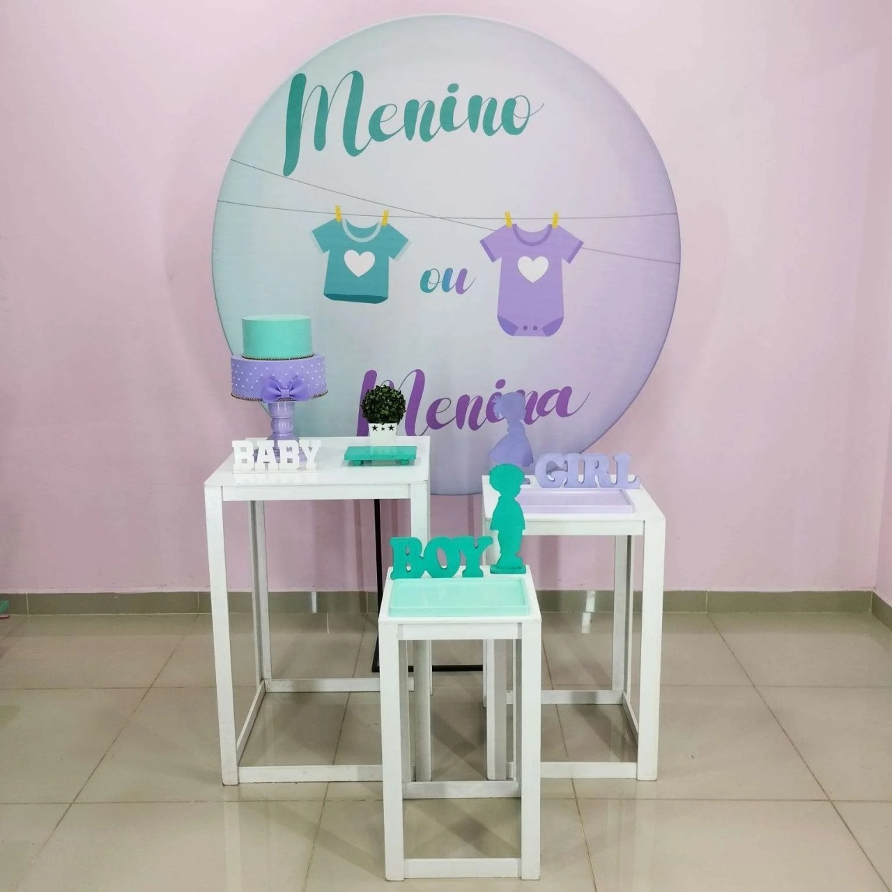 Kit Chá Revelação Lilás E Verde Numero 20 - pampegueemonte