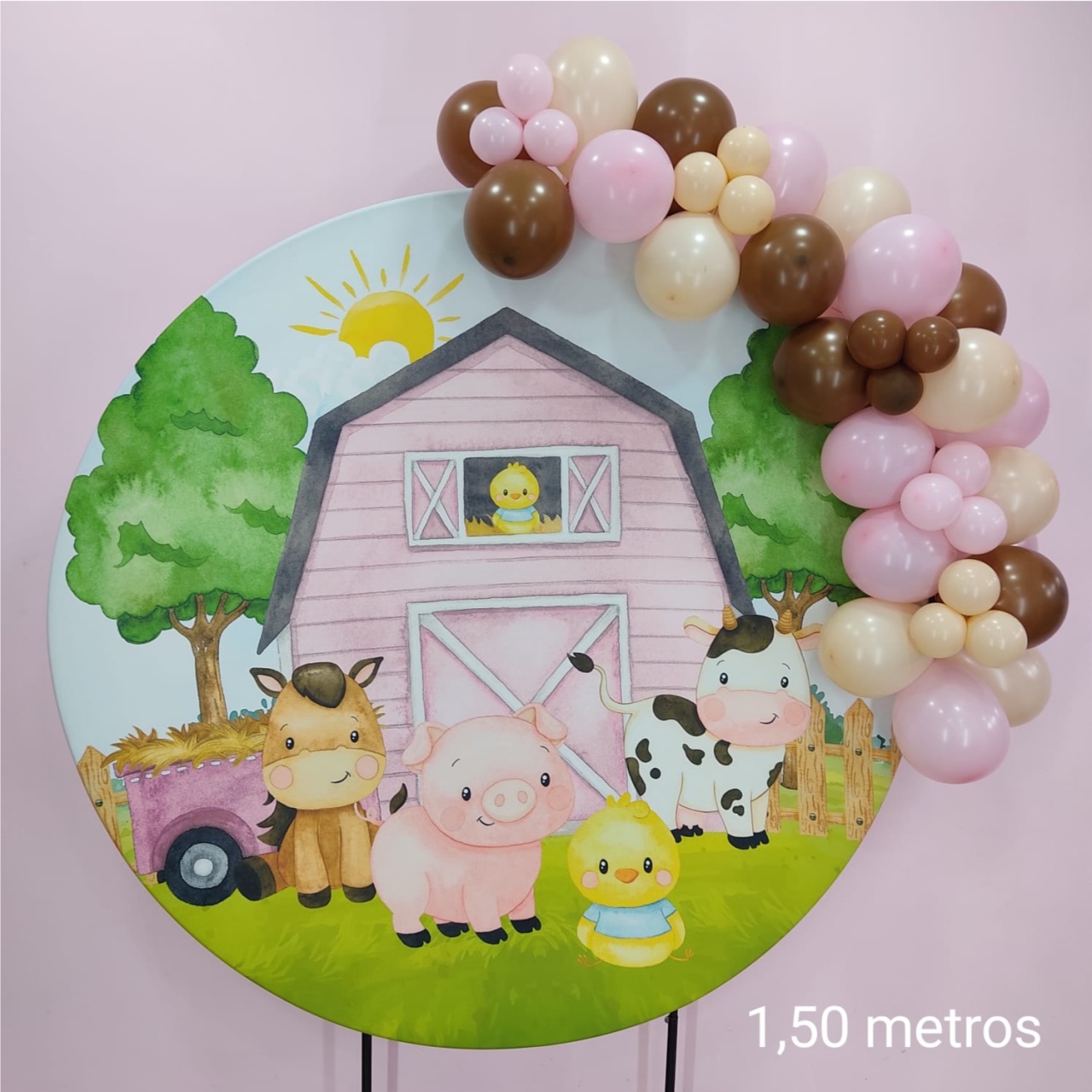 Arco de Balões 1,50 Metros Fazenda Rosa - pampegueemonte