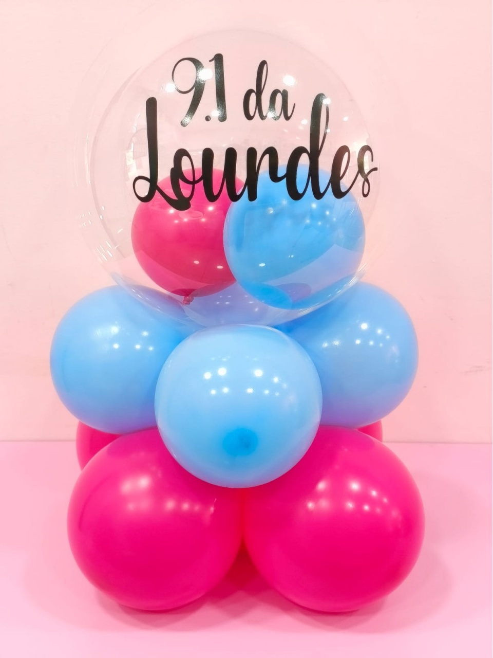 Bubble de Mesa 40Cm de Altura Pink E Azul - pampegueemonte