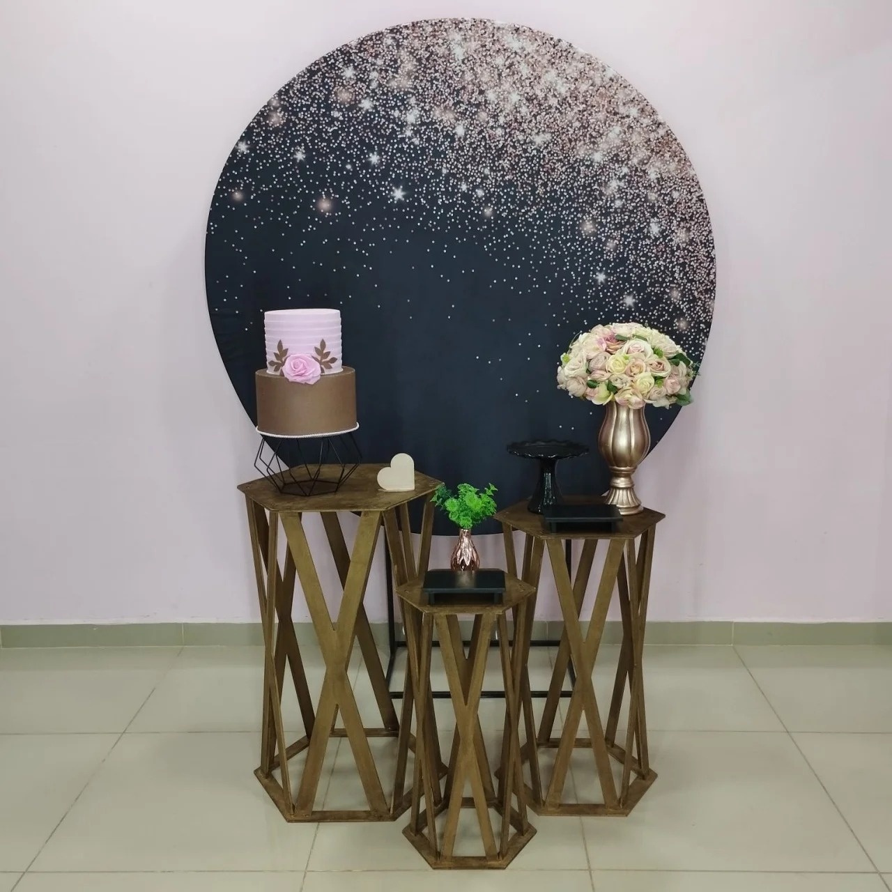Kit Adulto Preto Com Glitter Rose Numero 4 - pampegueemonte