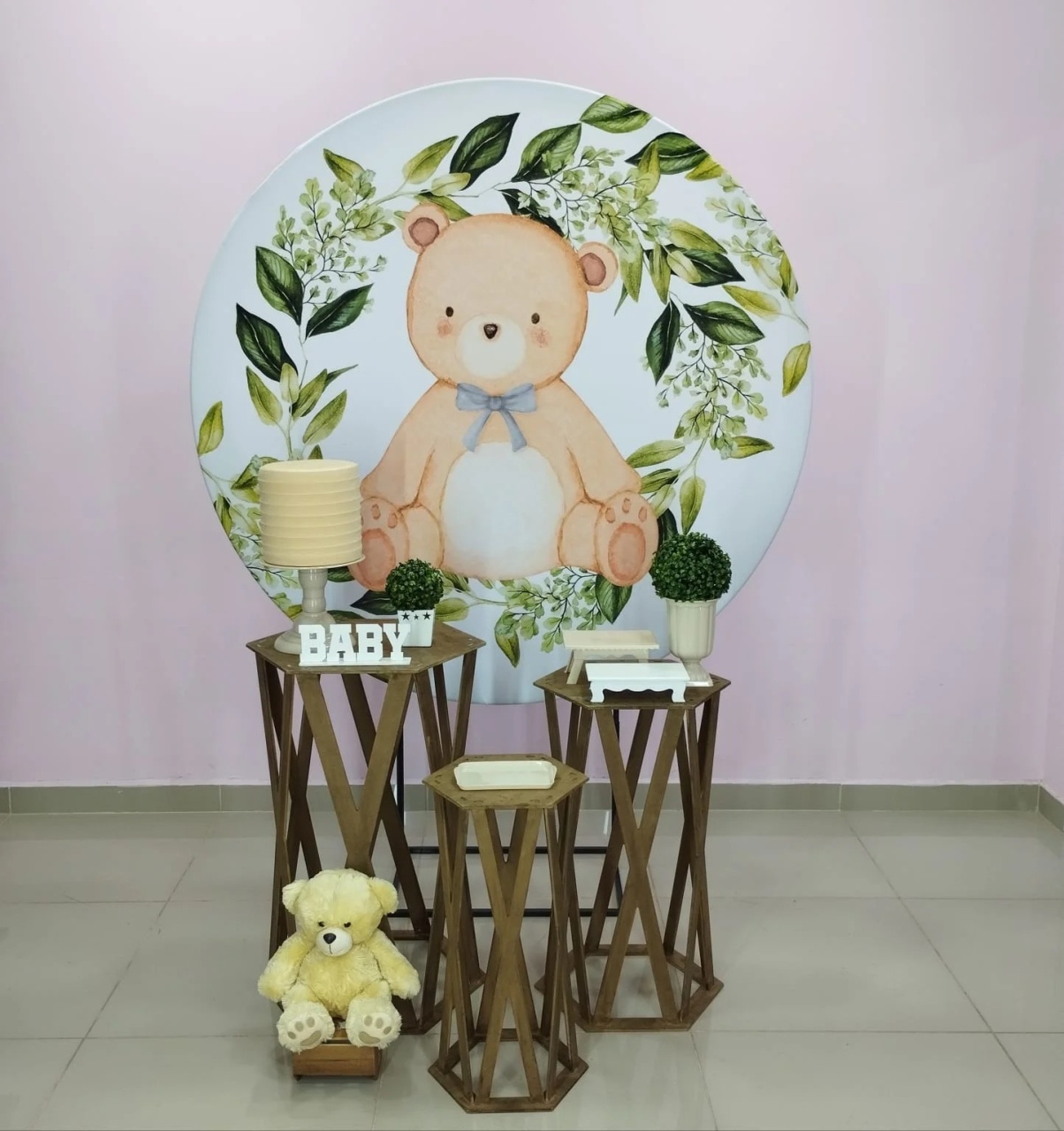 Kit Urso Com Floral Verde Numero 20 - pampegueemonte