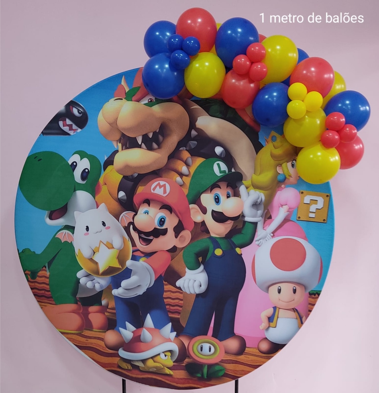 Arco de Balões 1 Metro Mario Bros - pampegueemonte