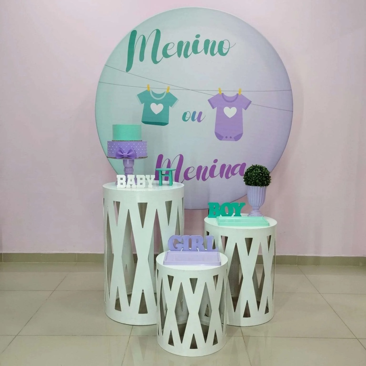 Kit Chá Revelação Lilás E Verde Numero 6 - pampegueemonte