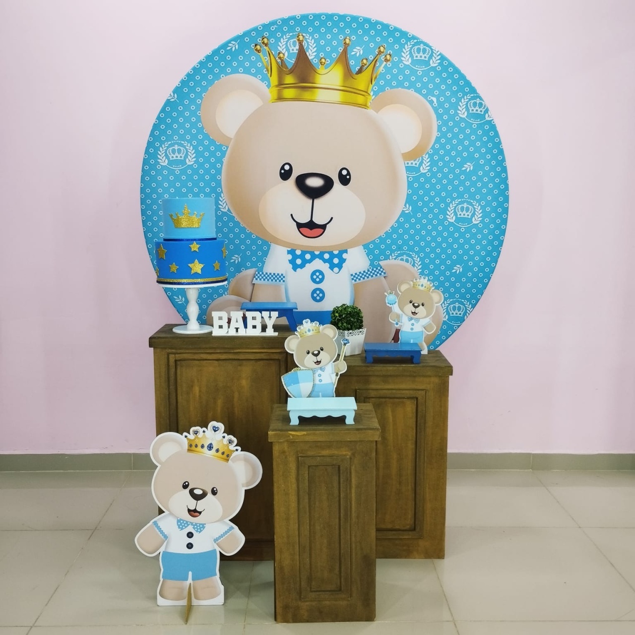 Kit Urso Realeza Azul Numero 12 - pampegueemonte