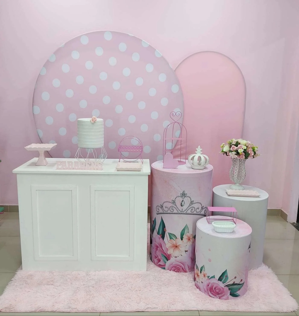 Kit Rosa E Branco Numero 3 - pampegueemonte
