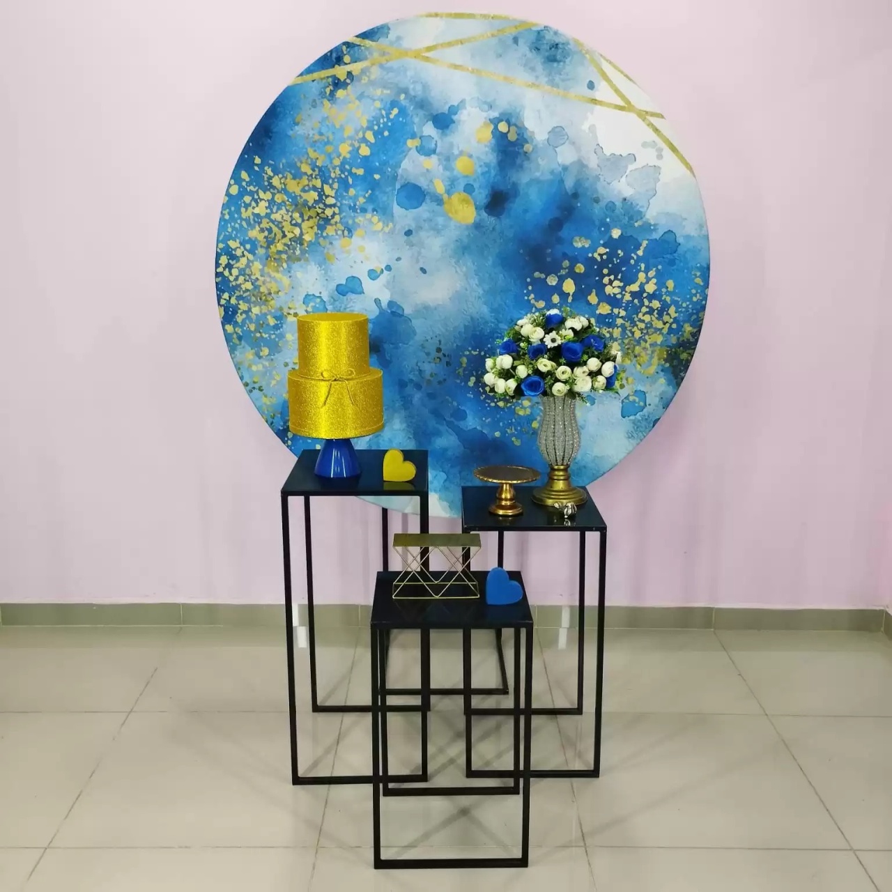 Kit Adulto Azul Branco E Dourado Numero 6 - pampegueemonte