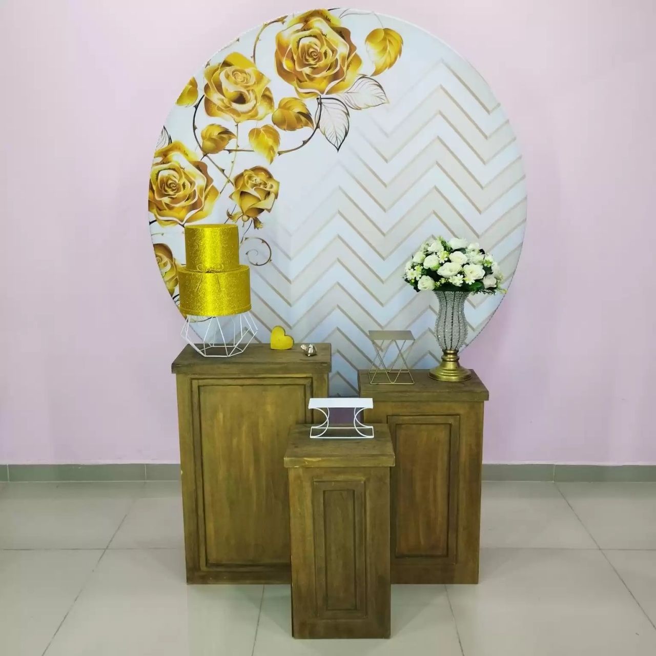 Kit Adulto Floral Dourado Número 2 - pampegueemonte