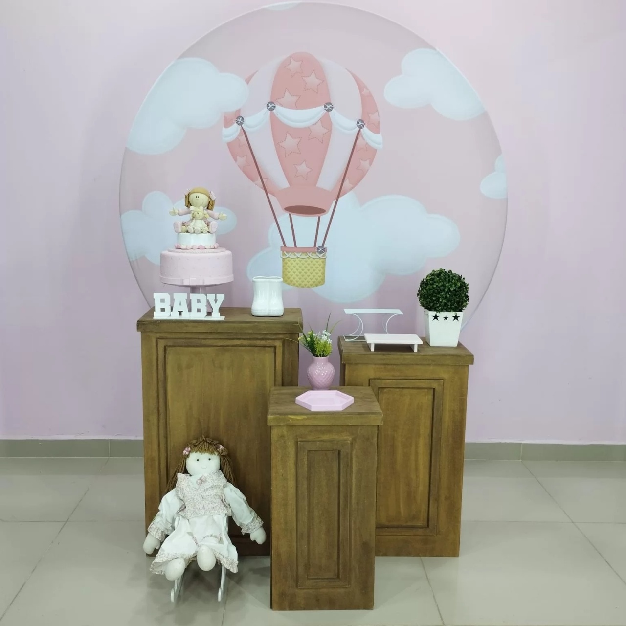 Kit Balão Rosa Numero 2 - pampegueemonte