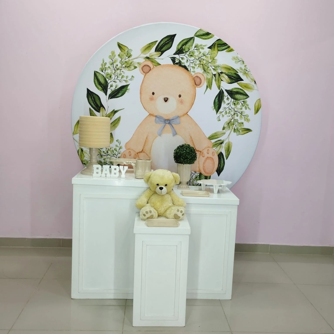Kit Urso Com Floral Verde Numero 7 - pampegueemonte