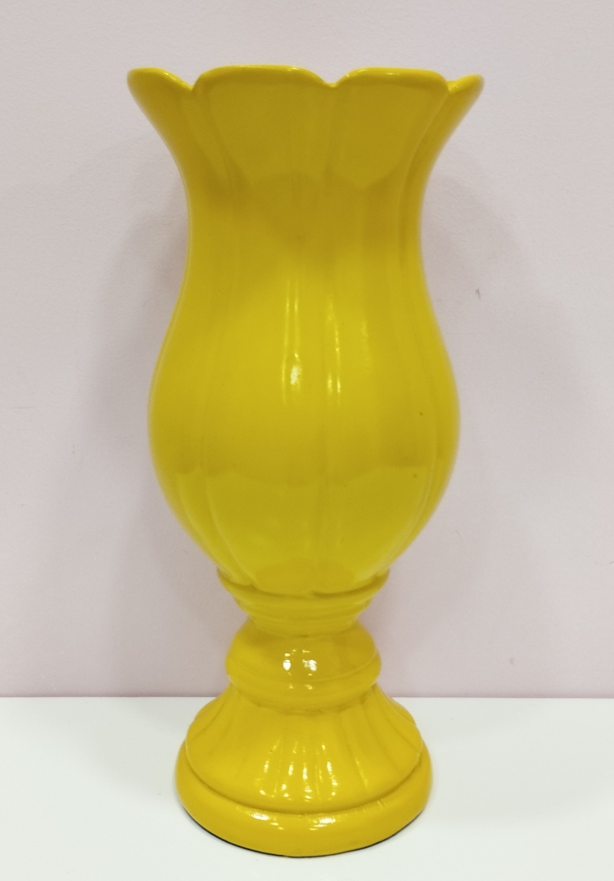 Vaso de Louça Amarelo Grande   - pampegueemonte
