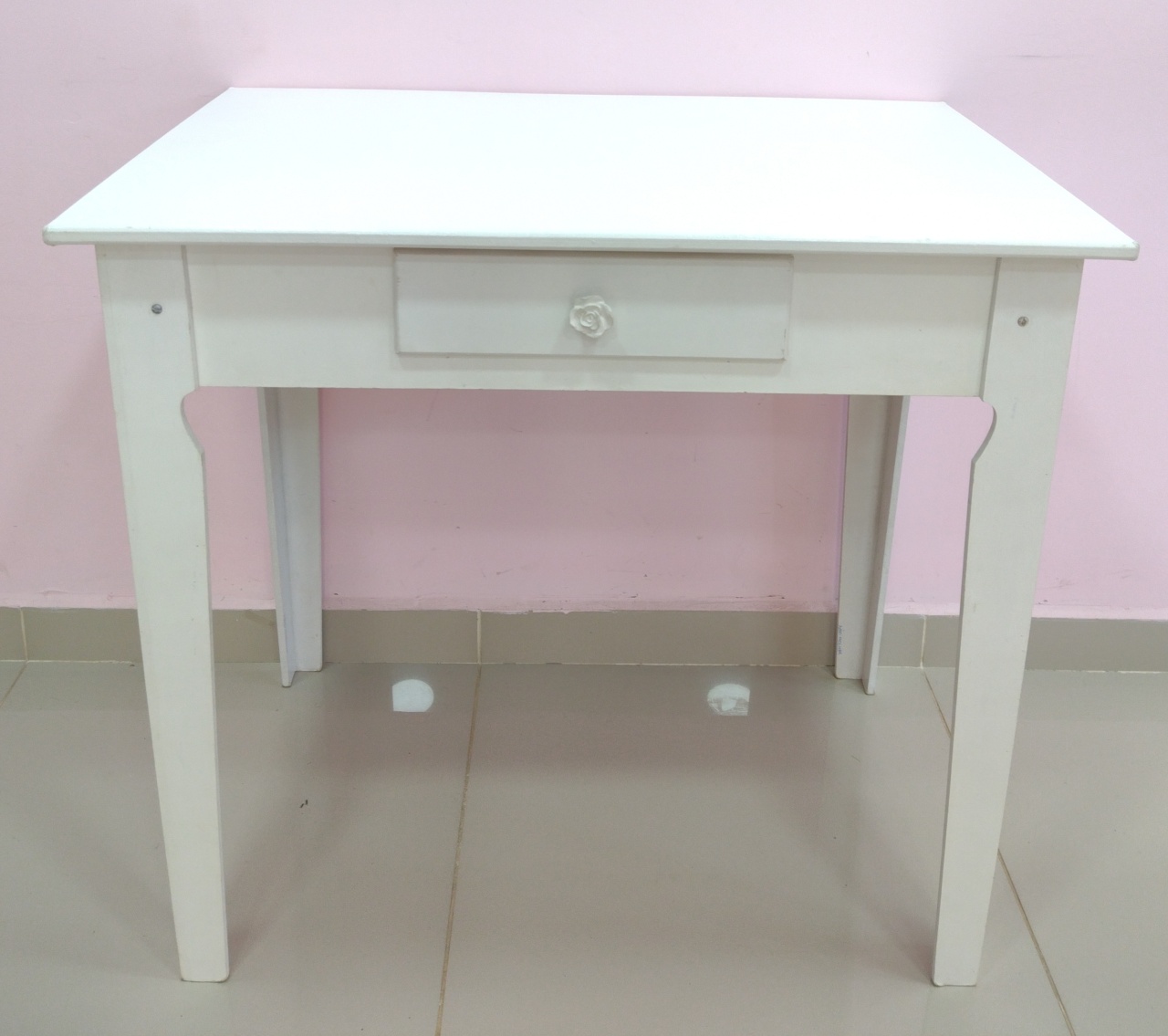 Mesa Branca Mdf  1Gaveta - pampegueemonte