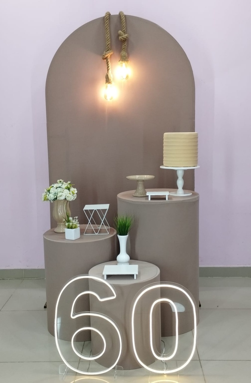 Kit Adulto 60 Anos Nude Marrom E Branco Numero 1 - pampegueemonte