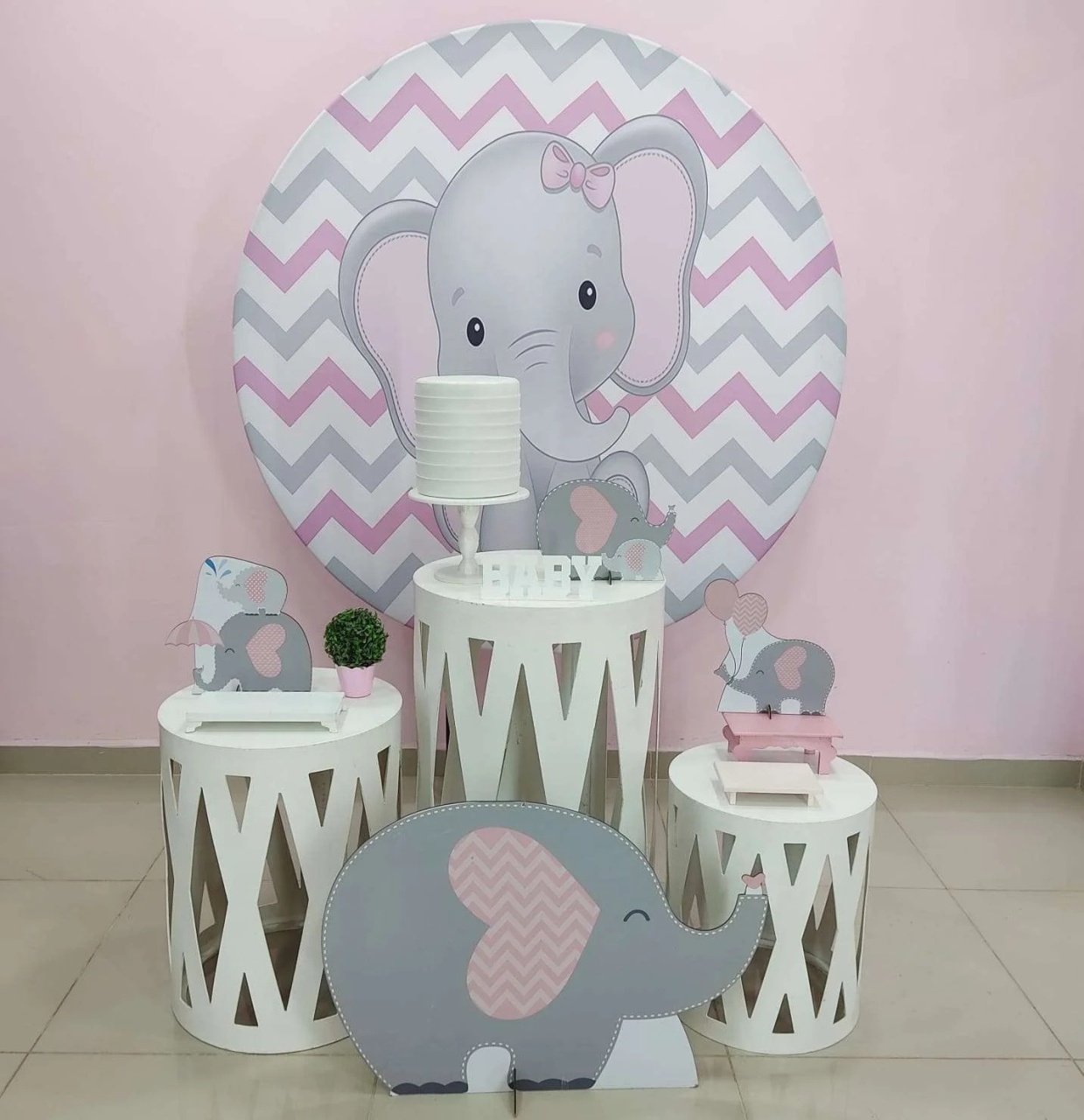 Kit Elefante Rosa Numero 8 - pampegueemonte