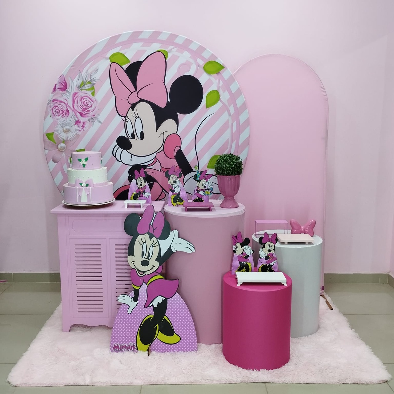 Kit Minnie Rosa Numero 12 - pampegueemonte
