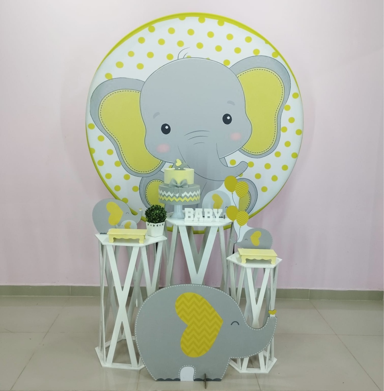 Kit Elefante Amarelo Numero 14 - pampegueemonte