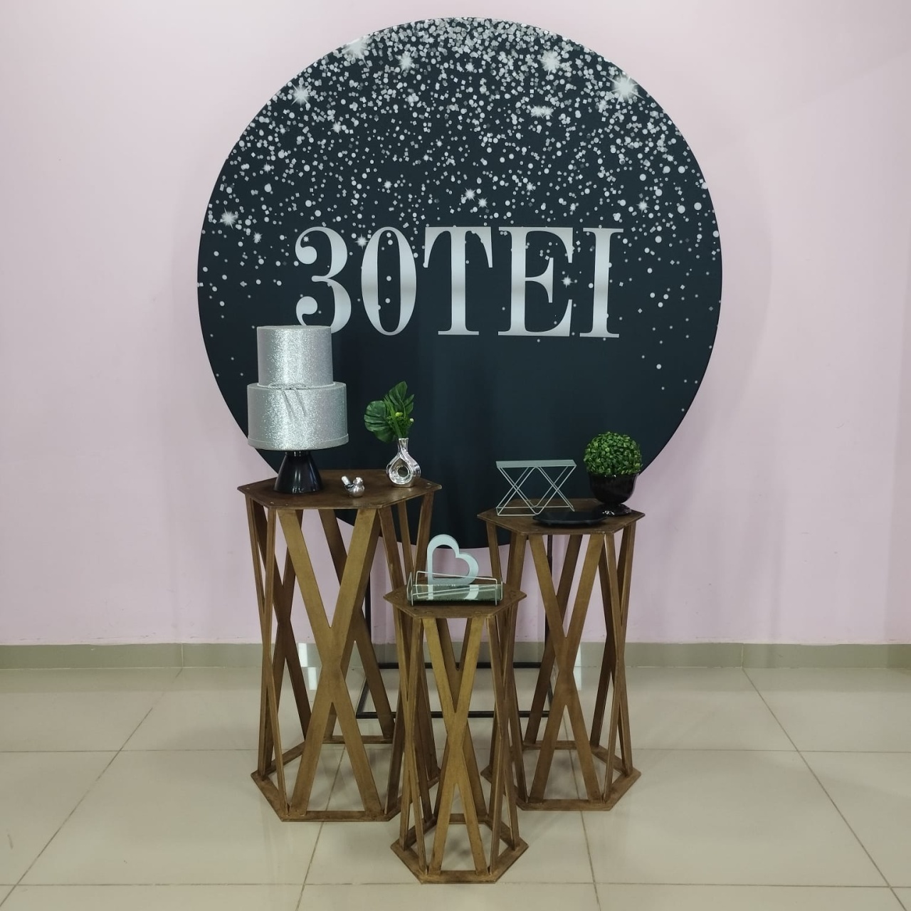 Kit 30Tei Prata E Preto Número 2 - pampegueemonte