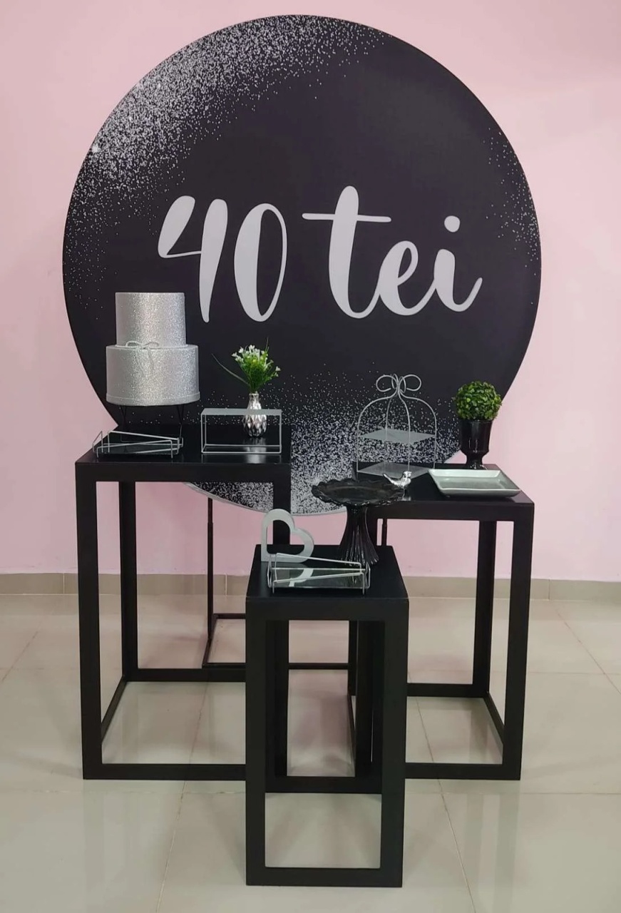 Kit 40Tei Prata E Preto Número 4 - pampegueemonte