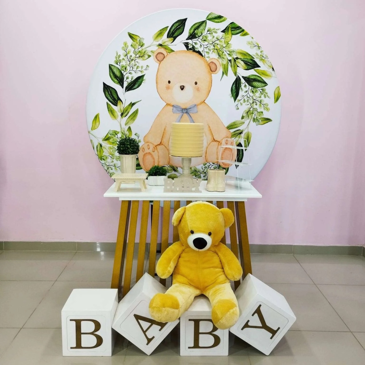 Kit Urso Com Floral Verde Numero 27 - pampegueemonte