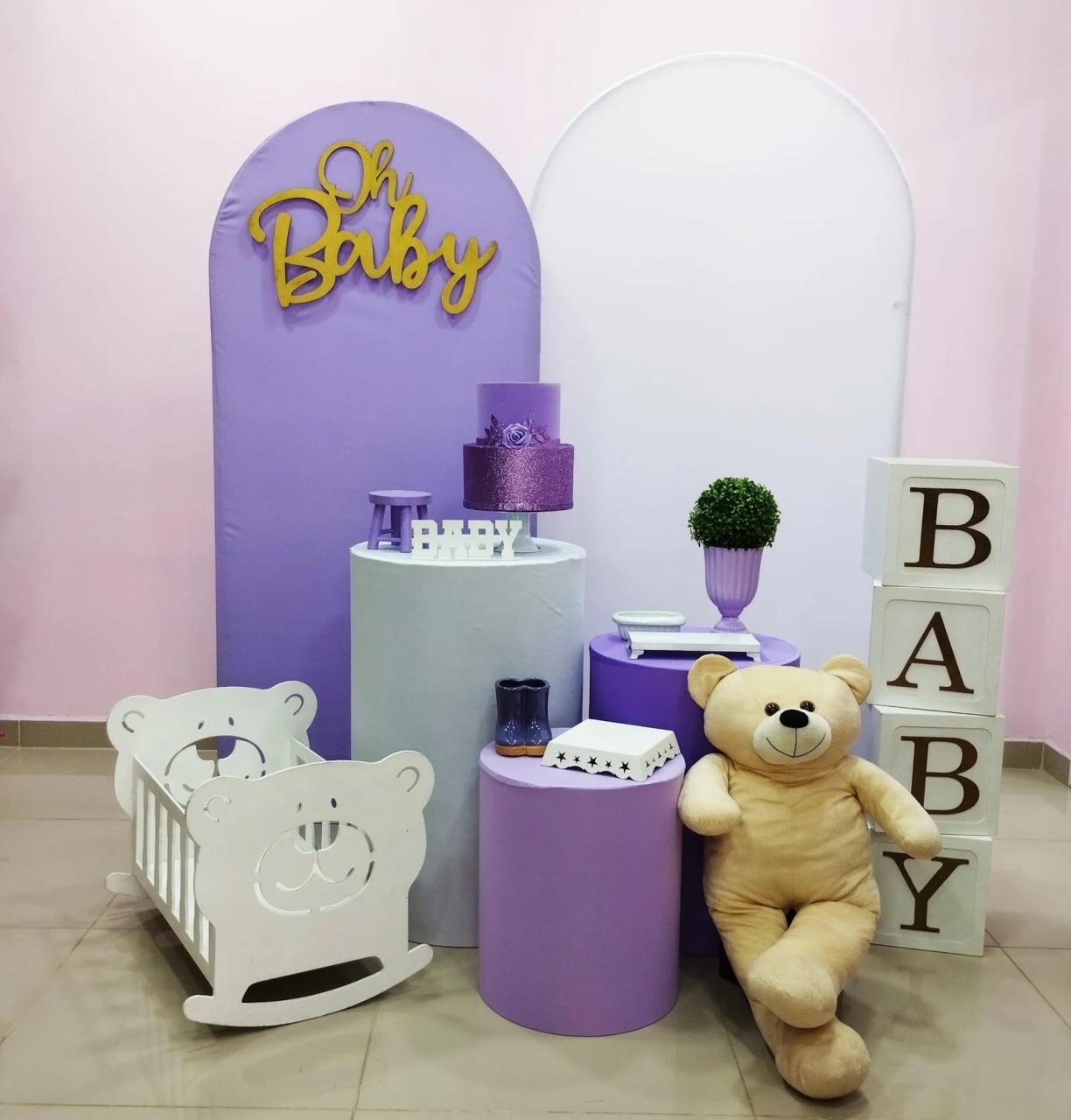 Kit Chá de Bebê Lilás Numero 1 - pampegueemonte