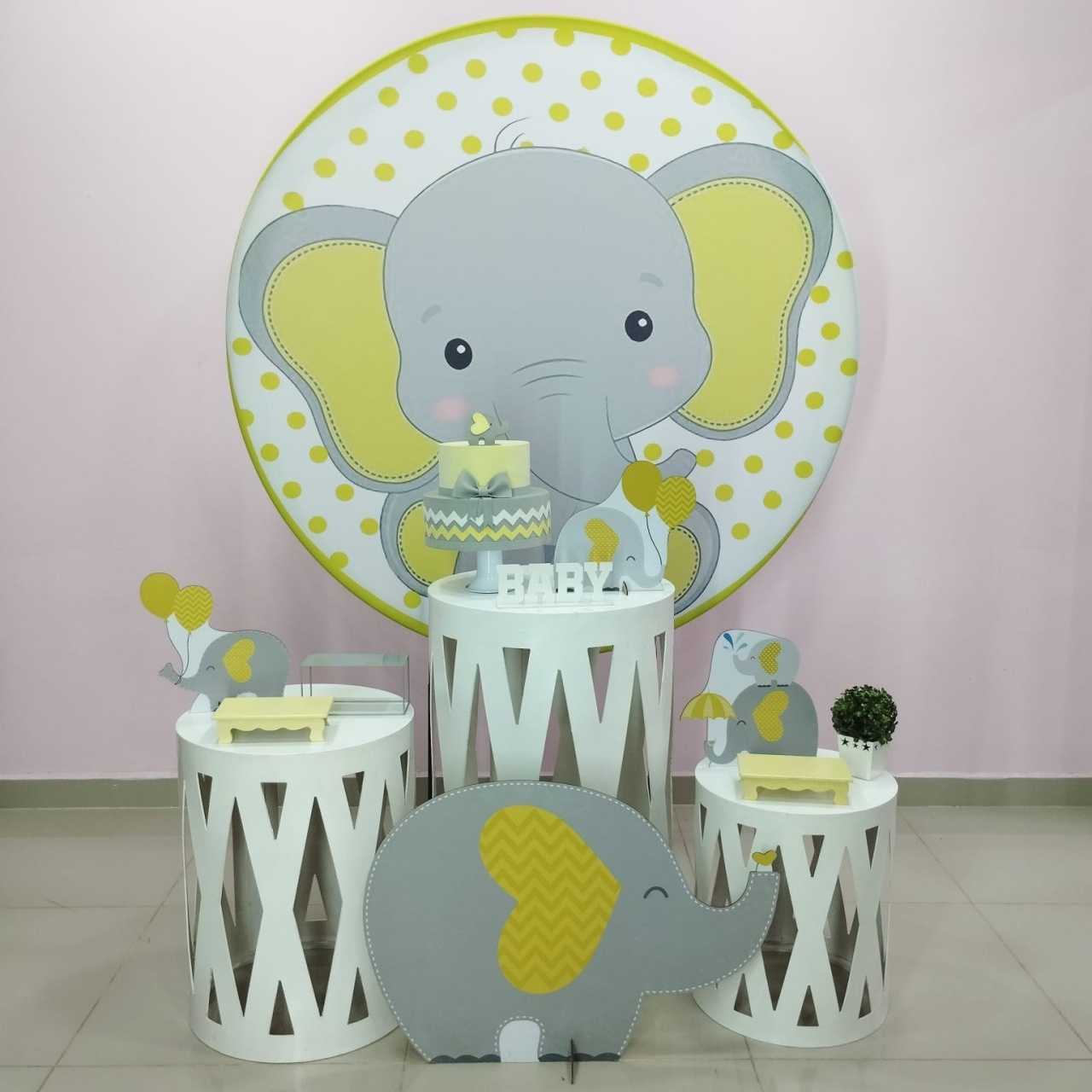 Kit Elefante Amarelo Numero 8 - pampegueemonte
