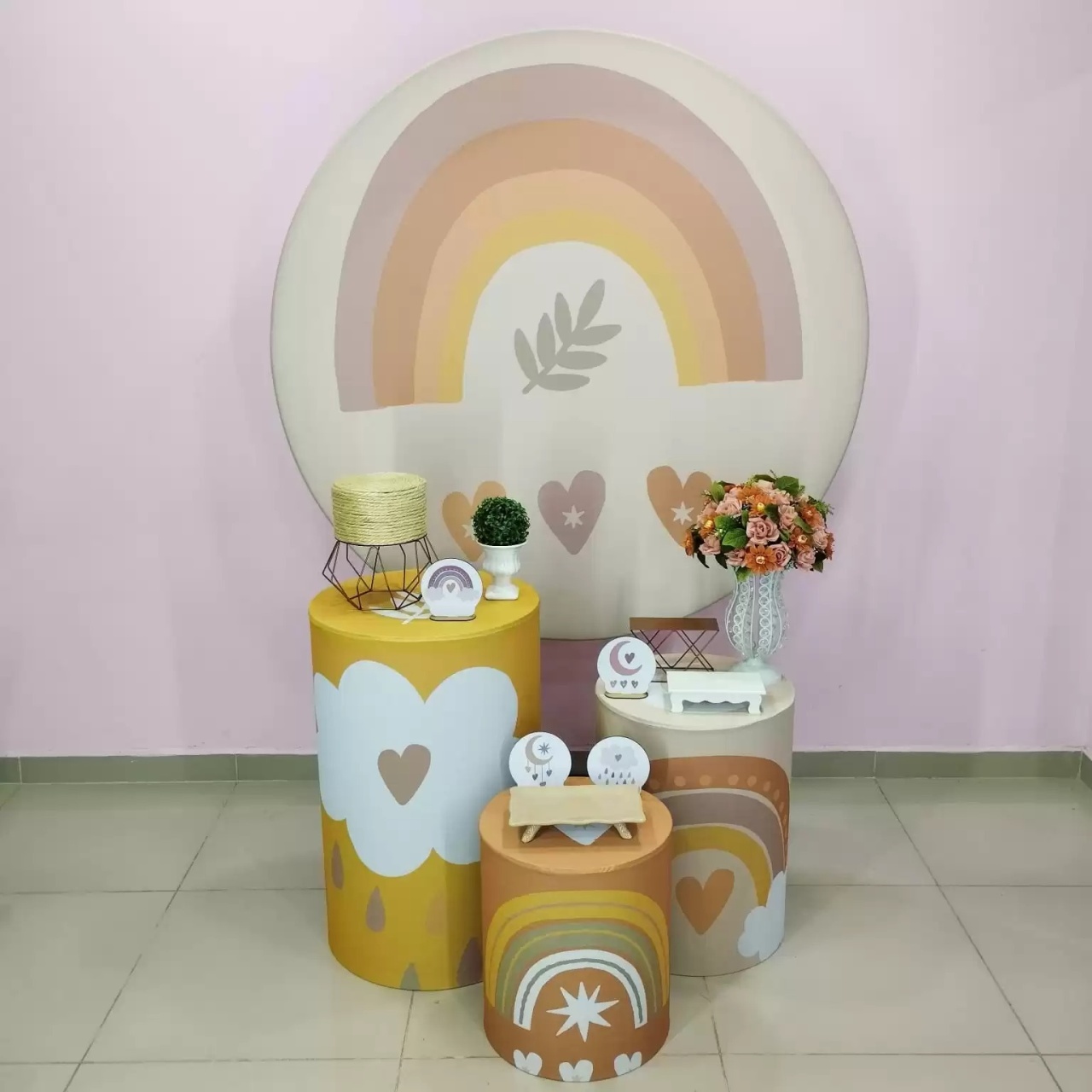 Kit Arco Íris Boho Numero 1 - pampegueemonte