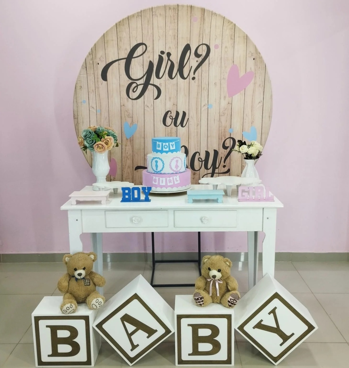 Kit Chá Revelação Rosa E Azul Numero 2  - pampegueemonte