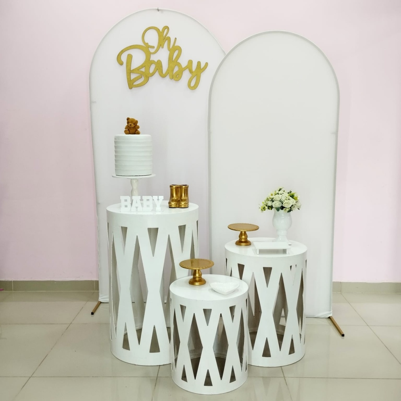 Kit Chá de Bebê Branco Numero 1 - pampegueemonte