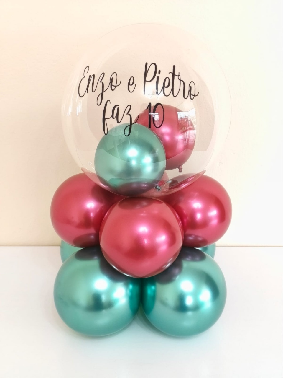 Bubble de Mesa 40Cm de Altura Vermelho E Verde - pampegueemonte