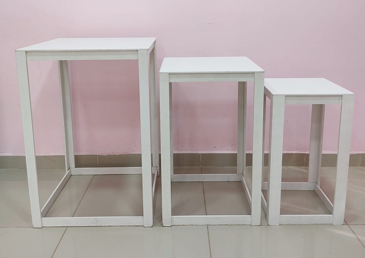 Trio Mesa Modular Branca Mdf  - pampegueemonte