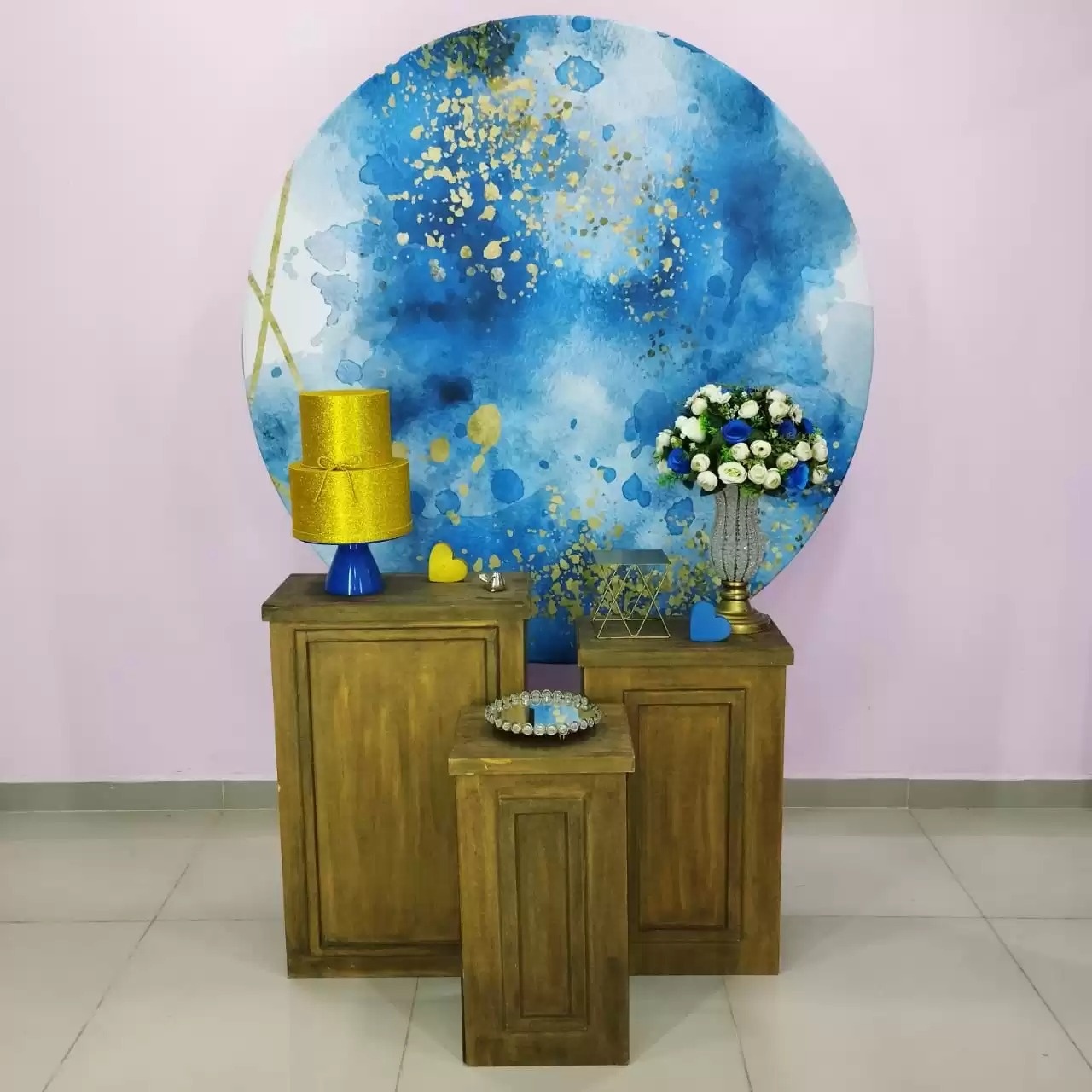 Kit Adulto Azul Branco E Dourado Numero 1 - pampegueemonte