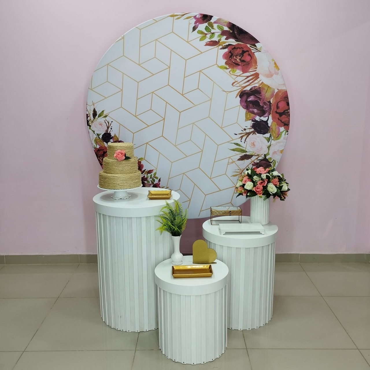 Kit Adulto Floral Salmão E Marsala Número 3 - pampegueemonte