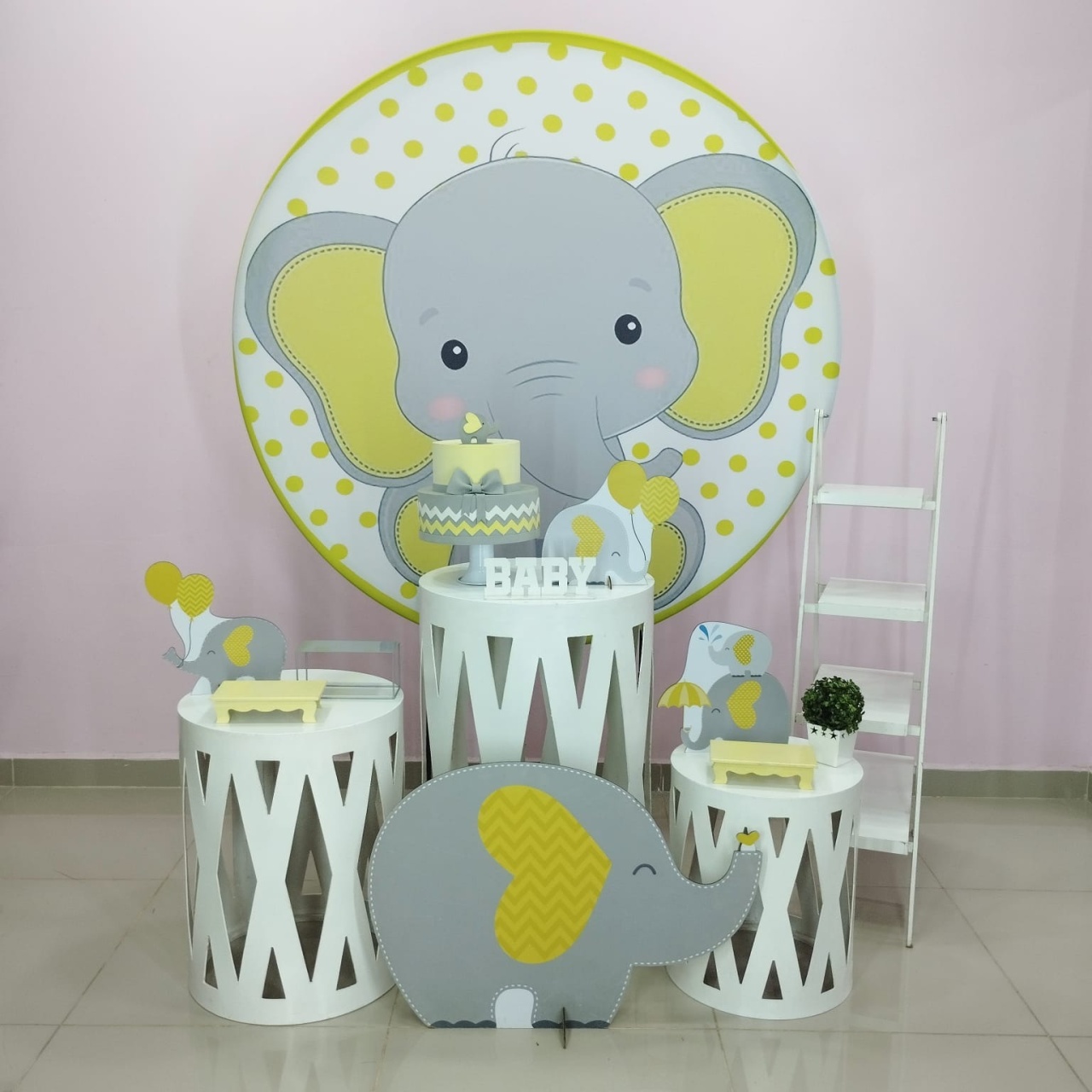 Kit Elefante Amarelo Numero 9 - pampegueemonte