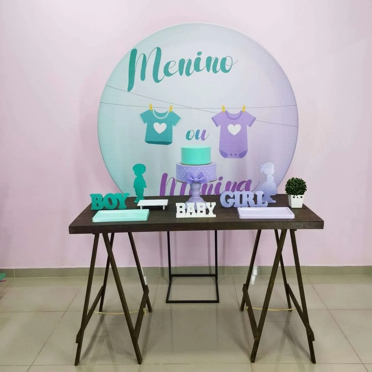 Kit Chá Revelação Lilás E Verde Numero 15 - pampegueemonte