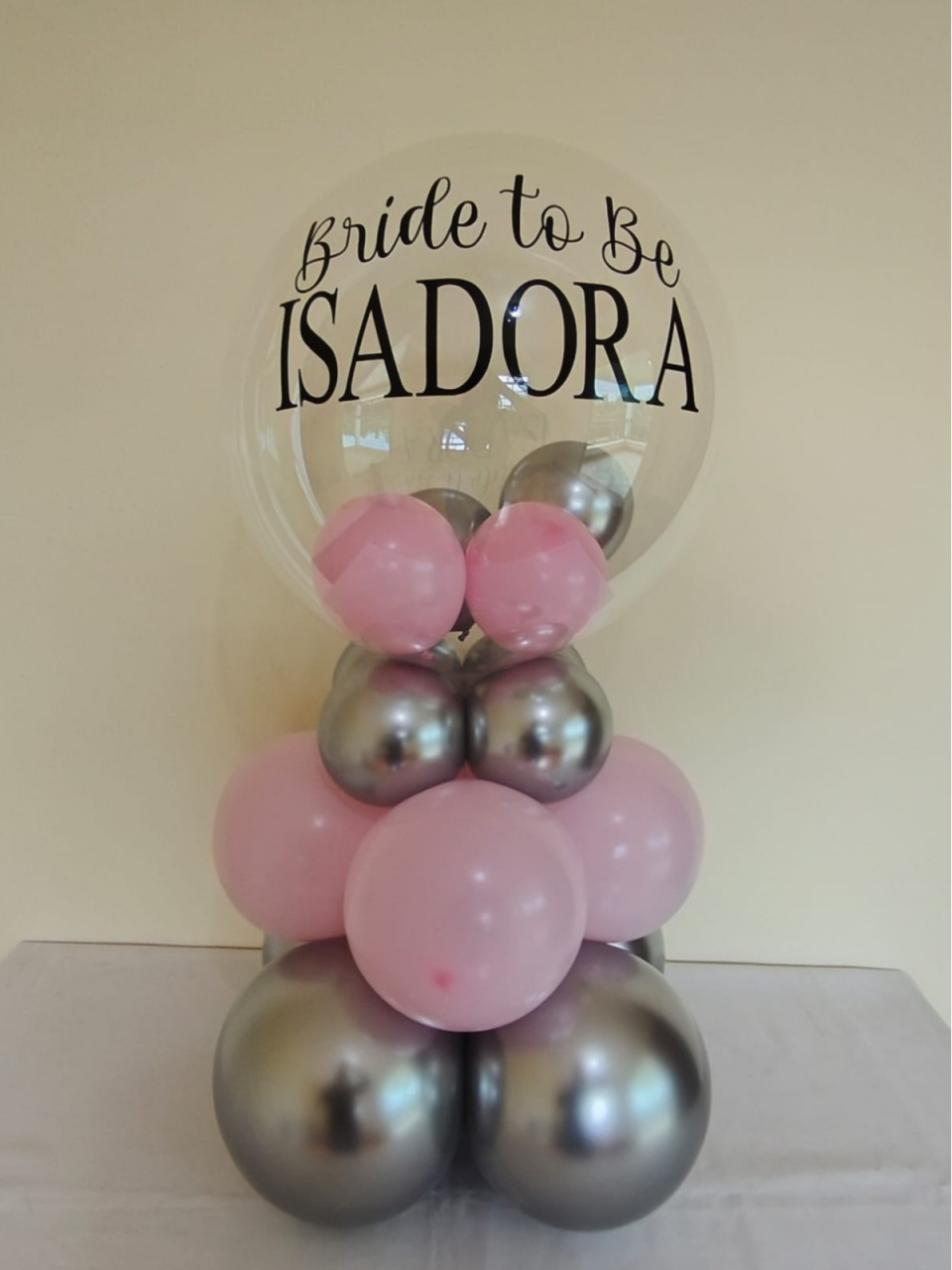 Bubble de Chão 70Cm de Altura Prata E Rosa - pampegueemonte