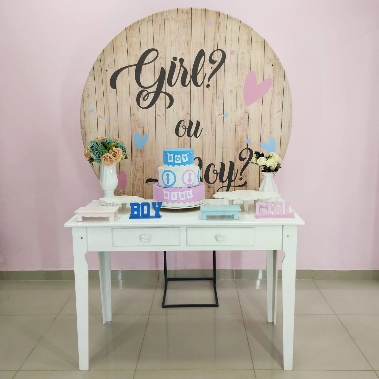 Kit Chá Revelação Rosa E Azul Numero 3 - pampegueemonte