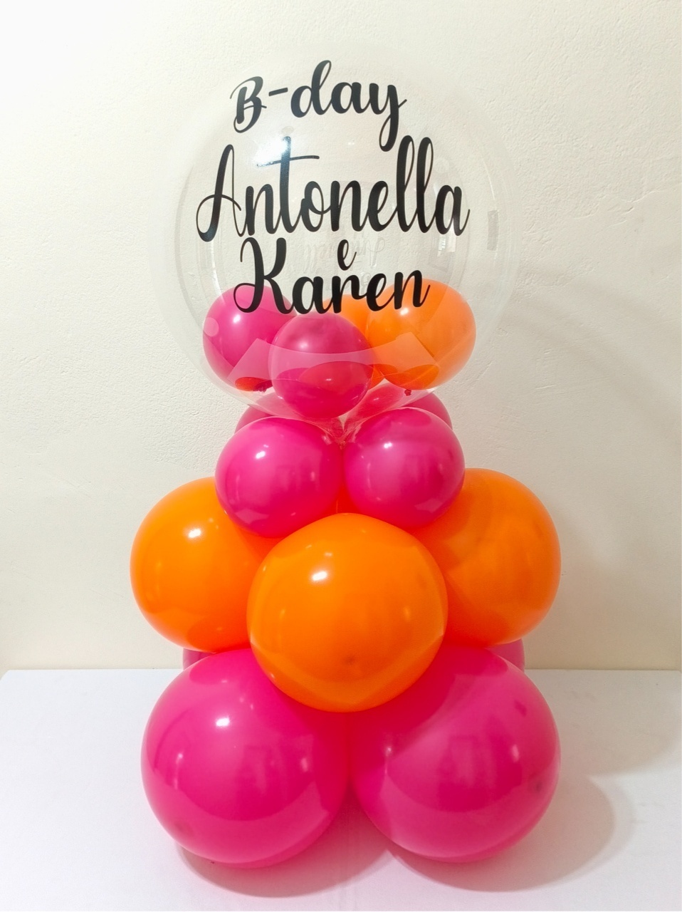 Bubble de Chão 70Cm de Altura Pink E Laranja - pampegueemonte