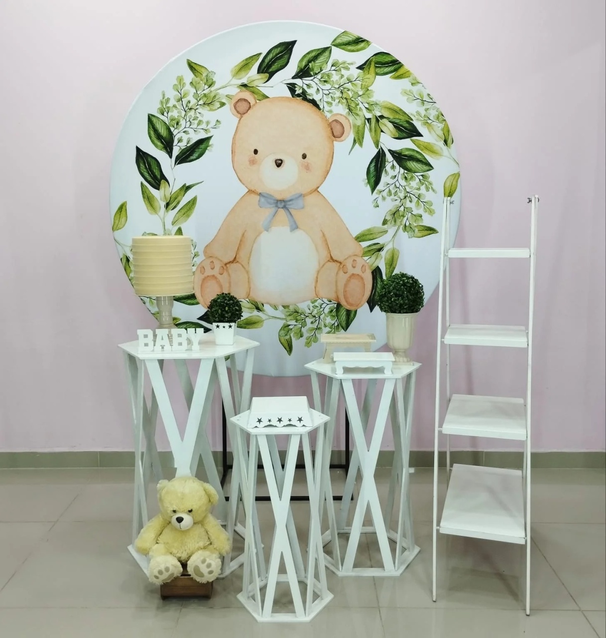 Kit Urso Com Floral Verde Numero 9 - pampegueemonte