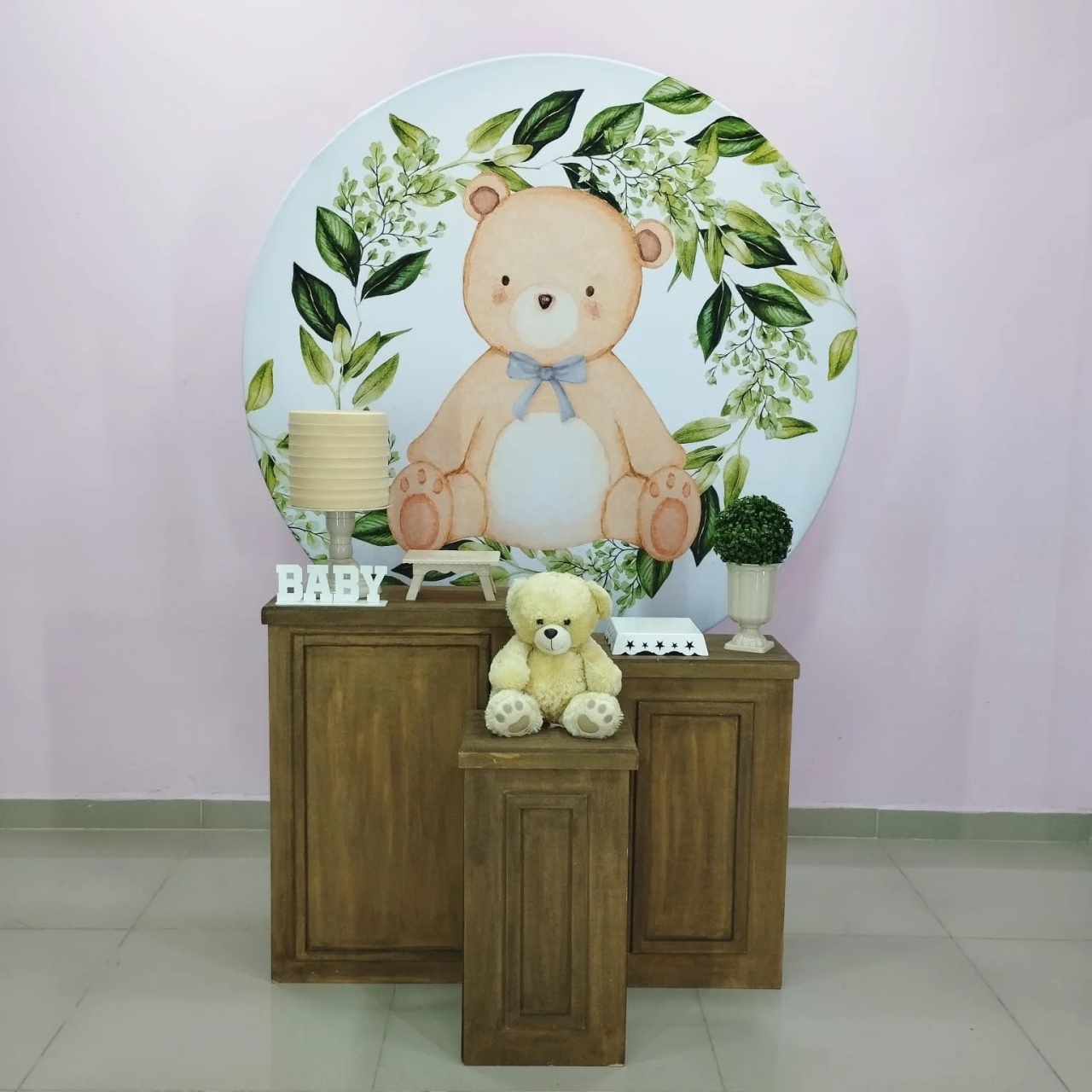 Kit Urso Com Floral Verde Numero 6 - pampegueemonte