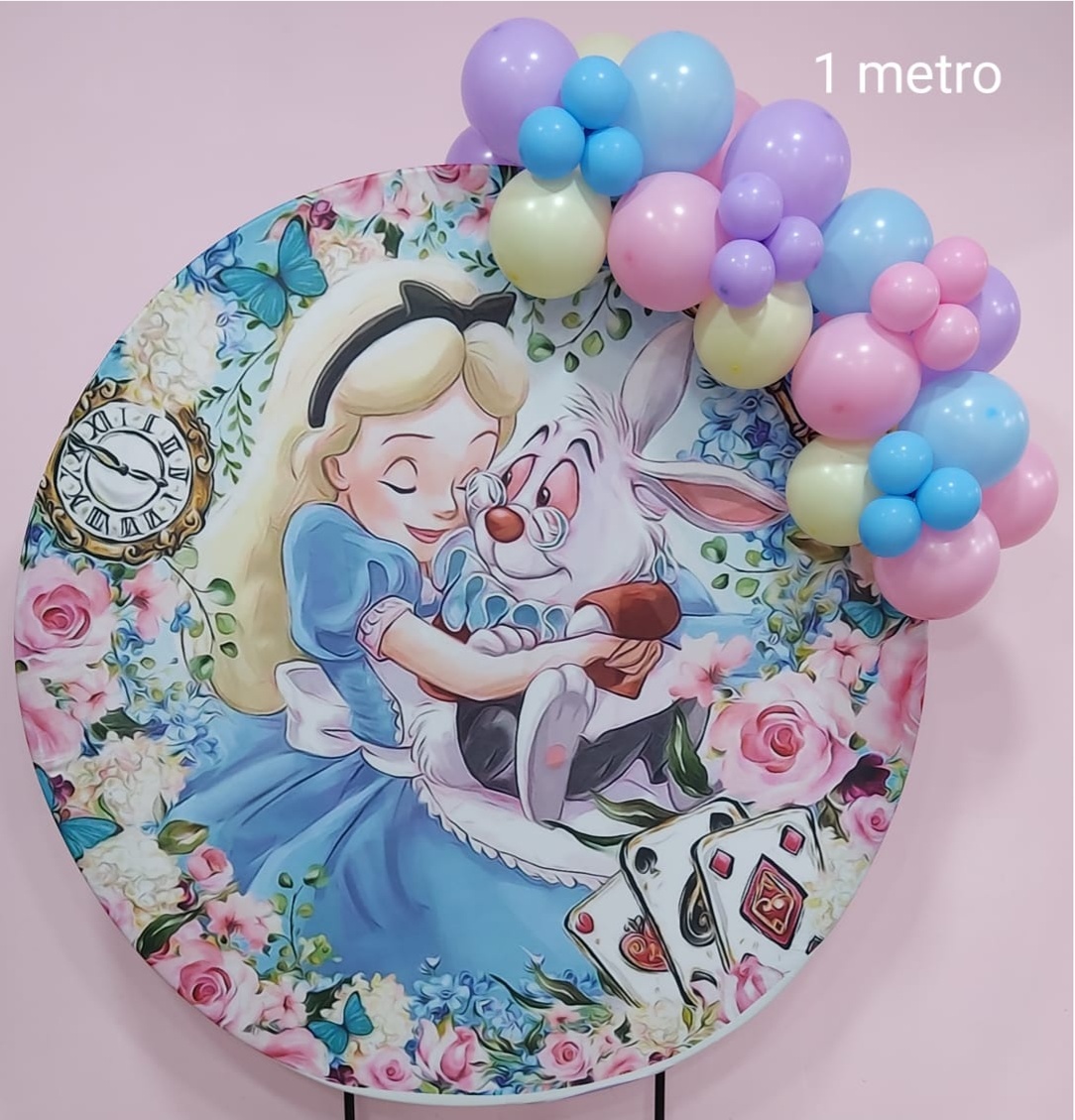 Arco de Balões 1 Metro Alice Pais das Maravilhas - pampegueemonte